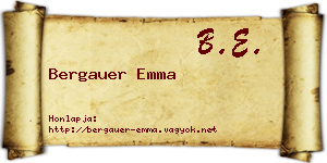 Bergauer Emma névjegykártya